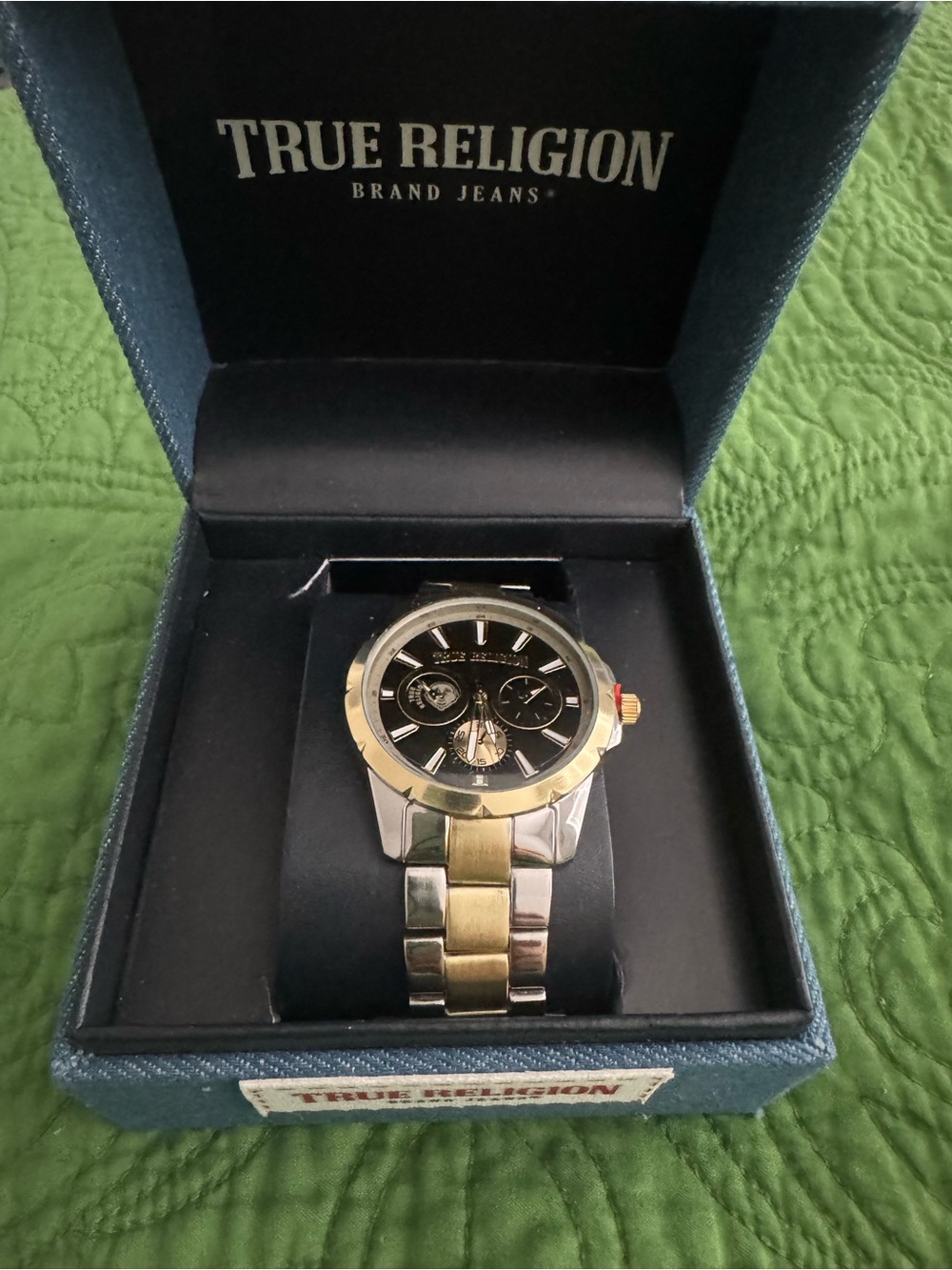 True Religion Two-Tone Black Dial Men's Watch